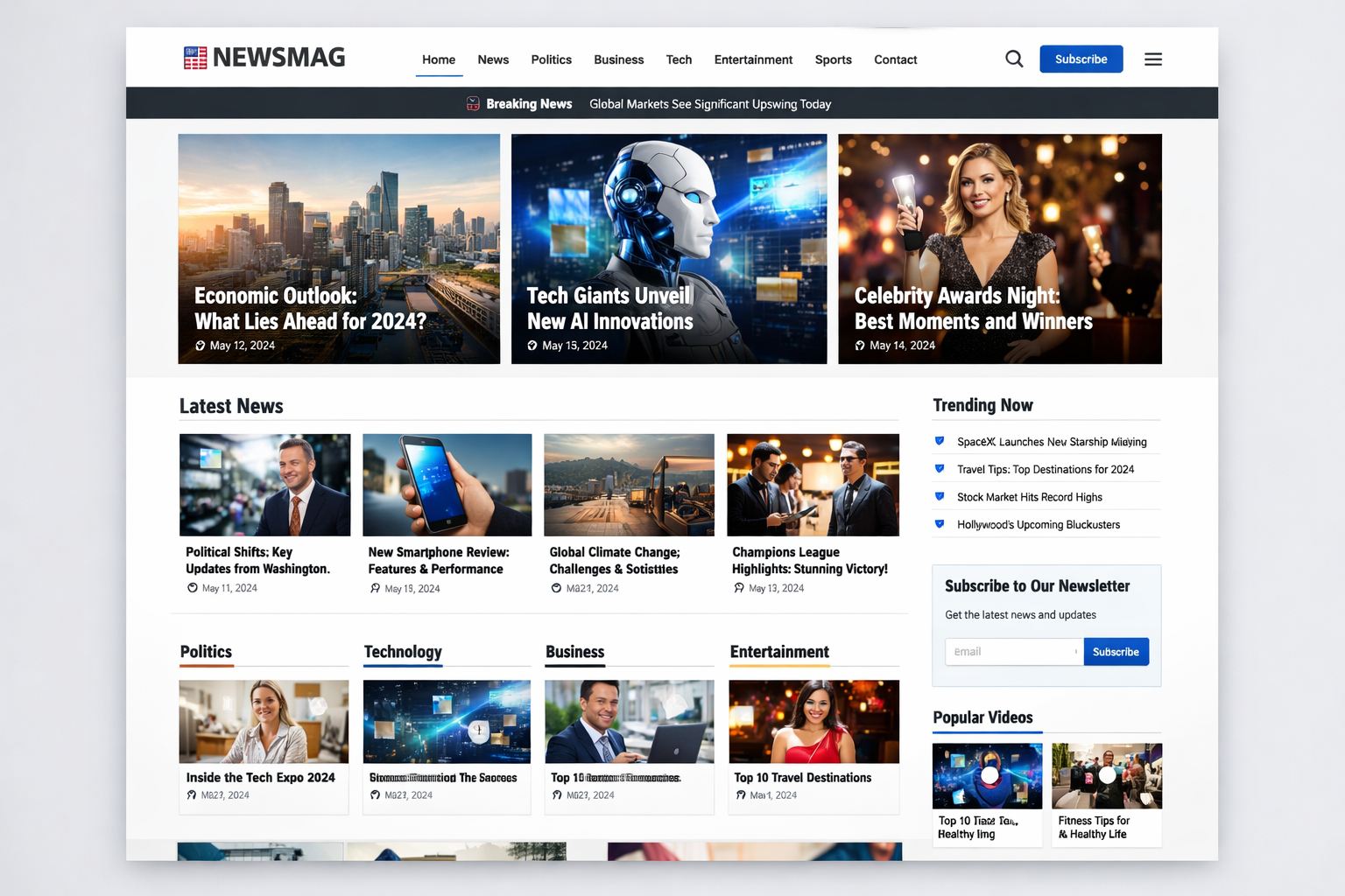 news website magazine website blog website